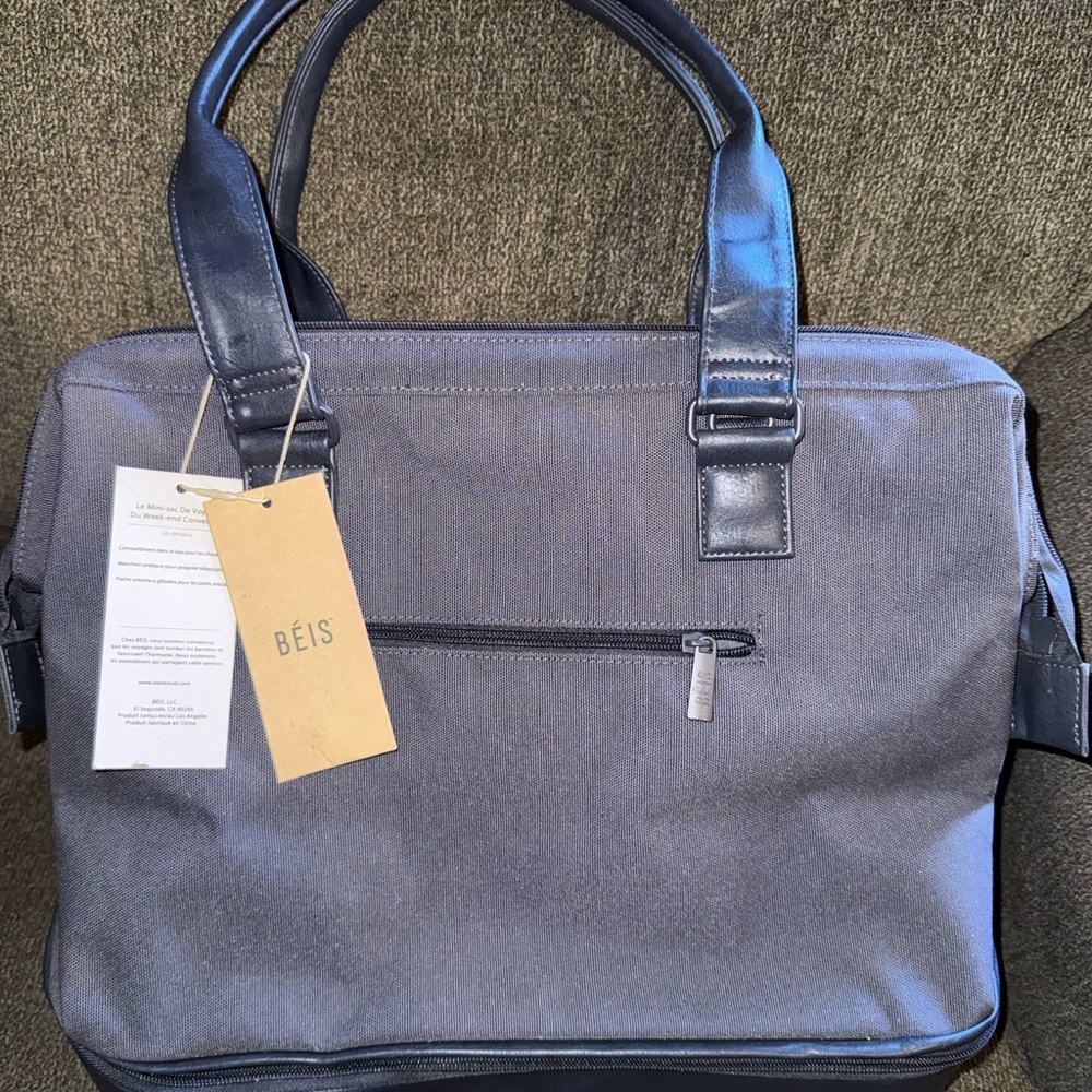 BEIS Navy Blue Mini Convertible Weekender